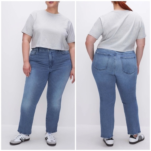 NWT Good American Good Curve Straight Jeans High Rise Sz 18 - Picture 1 of 14